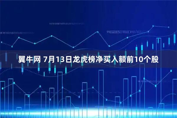翼牛网 7月13日龙虎榜净买入额前10个股